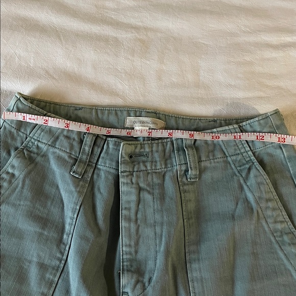 Outerknown Wide Leg Cropped Pants sz 27 sage green/green grey - Picture 6 of 8